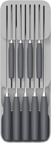 StorageMart 2 Layer Knife Storage Drawer | 39 x 14.3 x 7.5 cm | Plastic | Grey - StorageMart